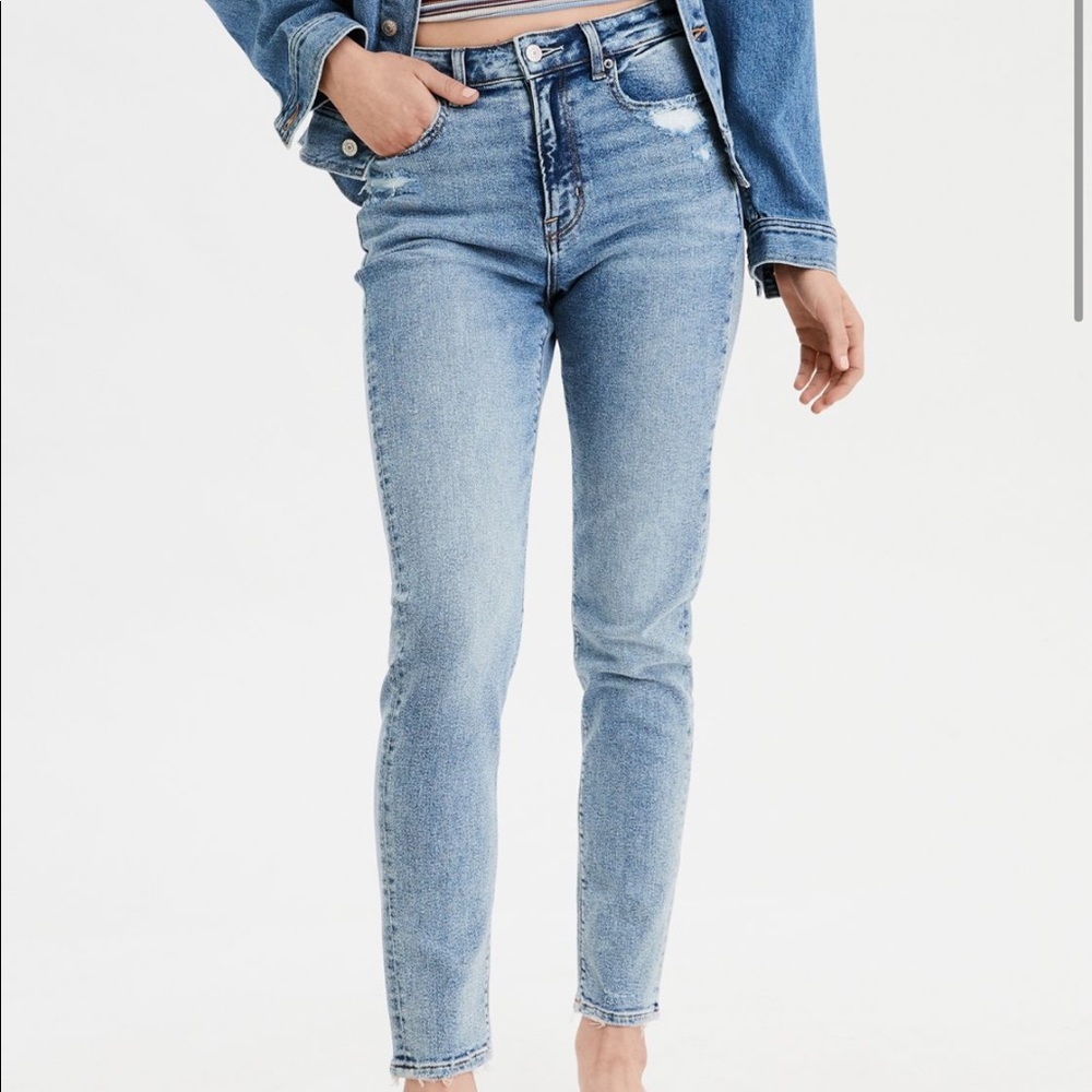 AE Stretch mom jeans